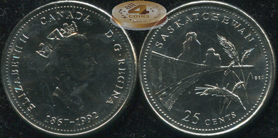 Канада. 25 центов. 1992 (Unc)