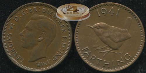 Великобритания. 1 фартинг. 1941 (aUnc)