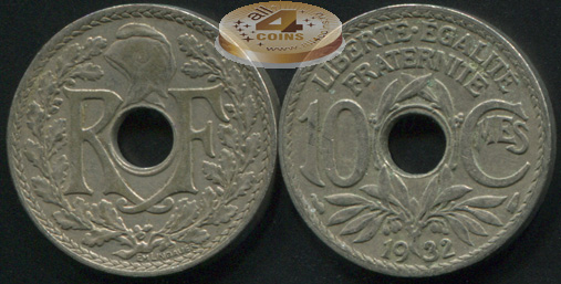 Франция. 10 сантимов. 1932 (VF)