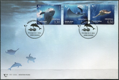 Хорватия. 2021. Морская жизнь (Конверт Первого Дня. Mint)