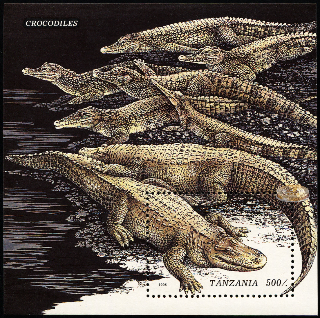 Танзания. 1996. Крокодилы (Блок. MNH OG)