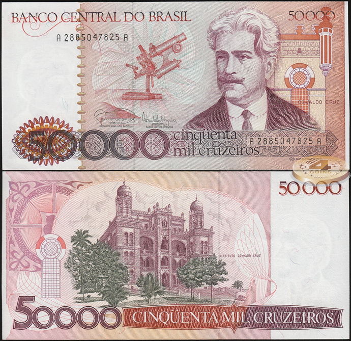 Бразилия. 50000 крузейро (Unc) 1985