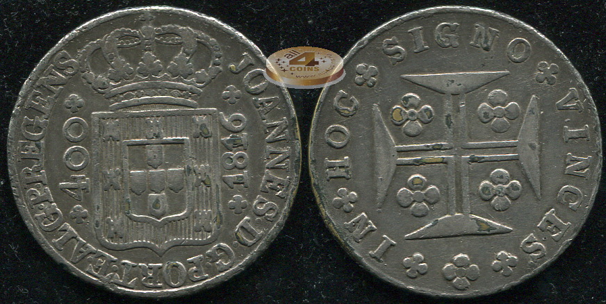 Португалия. 400 рейс. 1816 (VF. Серебро)