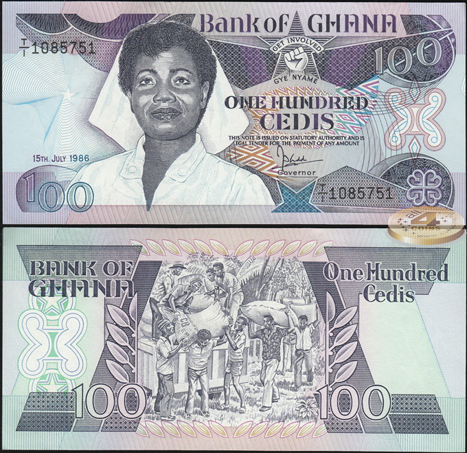 Гана. 100 седи (Unc) 1986