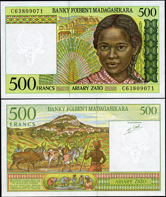 Мадагаскар. 500 франков (Unc) 1994