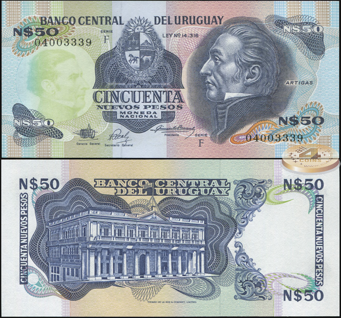 Уругвай. 50 новых песо (Unc) 1988
