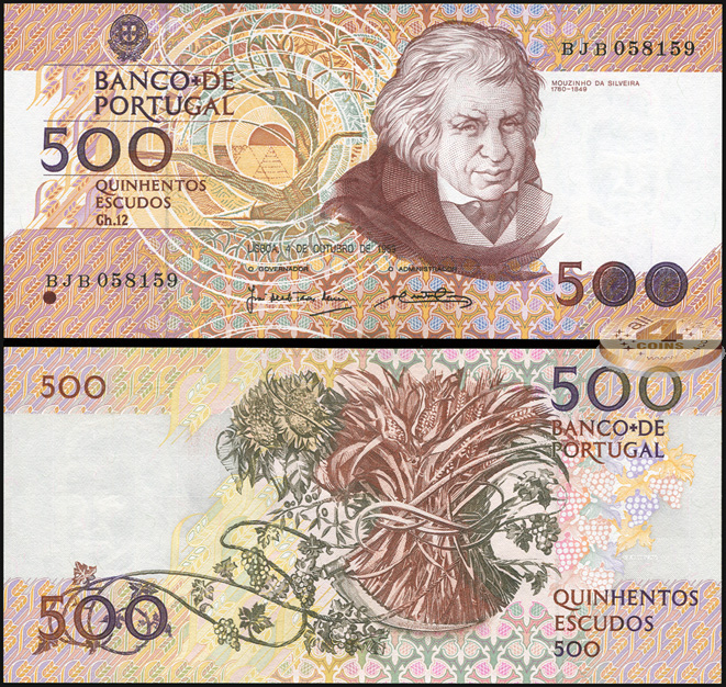 Португалия. 500 эскудо (Unc) 1989