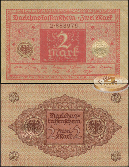 Германия [Веймарская респ.]. 2 марки (Unc) 1920