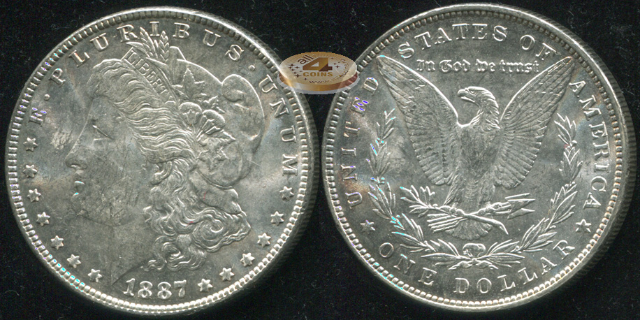 США. 1 доллар. 1887 (Unc. Серебро)