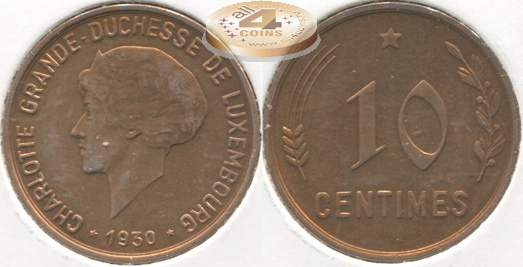 Люксембург. 10 центезимо. 1930 (aUnc)