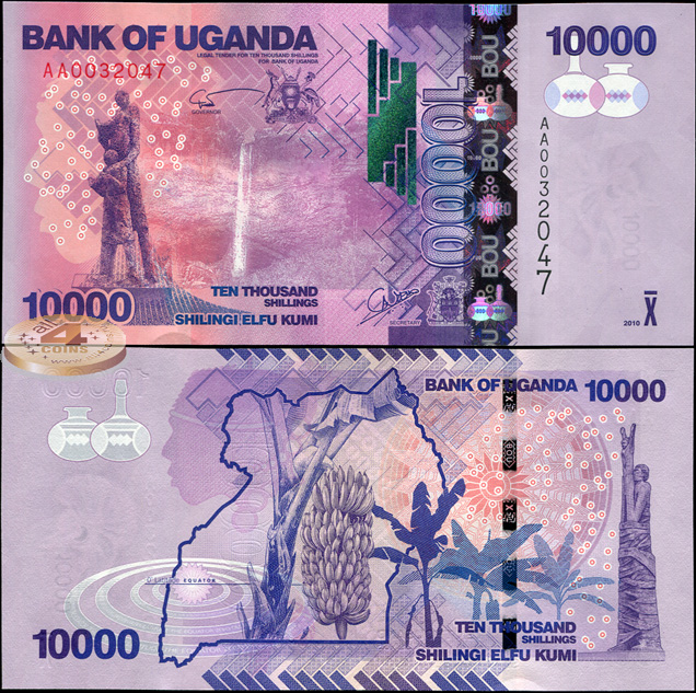 Уганда. 10000 шиллингов (Unc) 2010