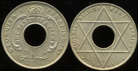 Британская Западная Африка. 1/10 пенни. 1911 (Unc)