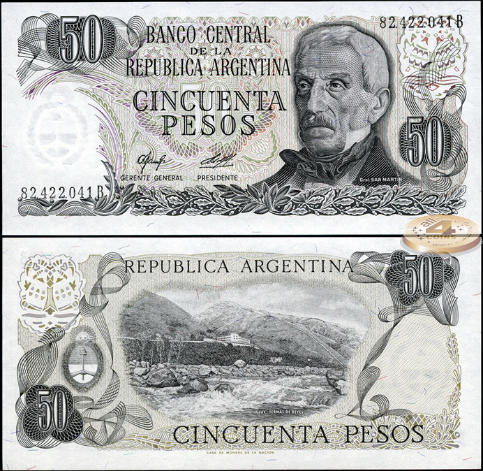 Аргентина. 50 песо (Unc) 1977