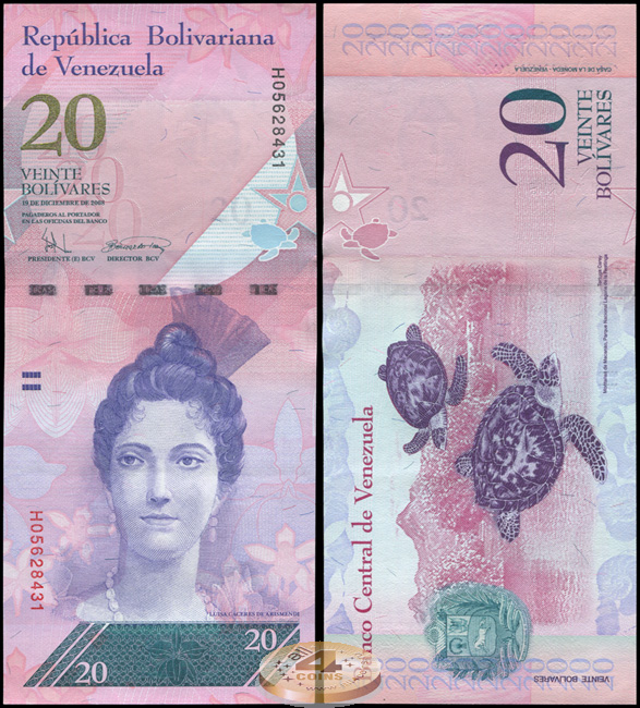 Венесуэла. 20 боливаров (Unc) 2008