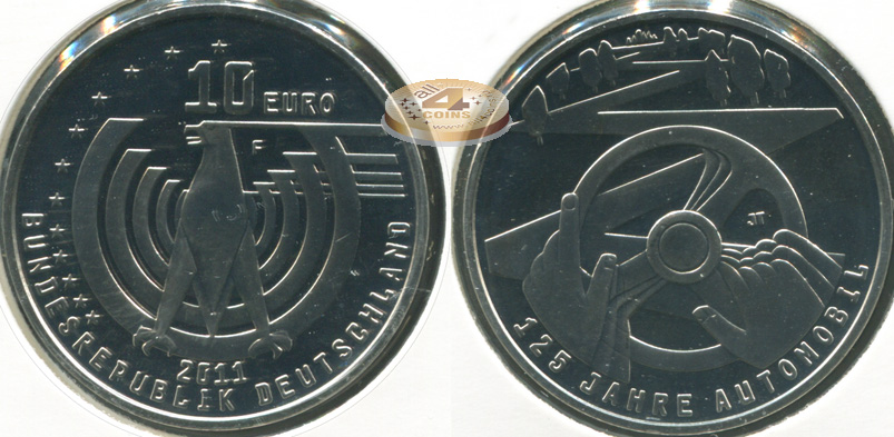 Германия. 10 евро. 2011.F (Proof-Like)
