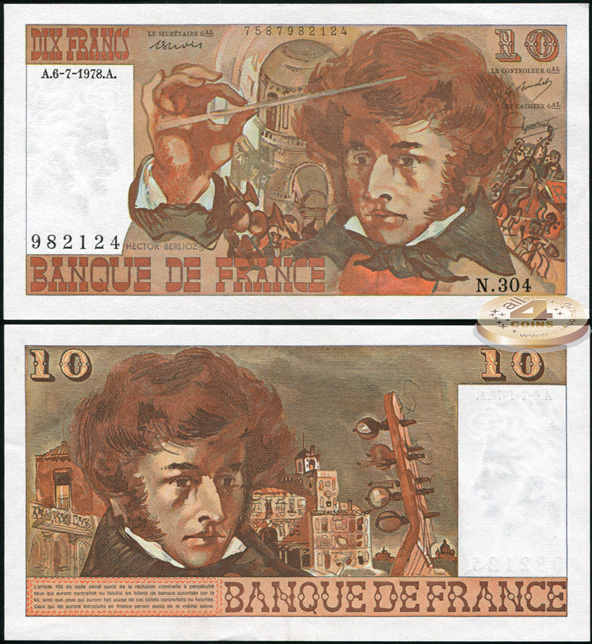 Франция. 10 франков (aUnc++) 1978