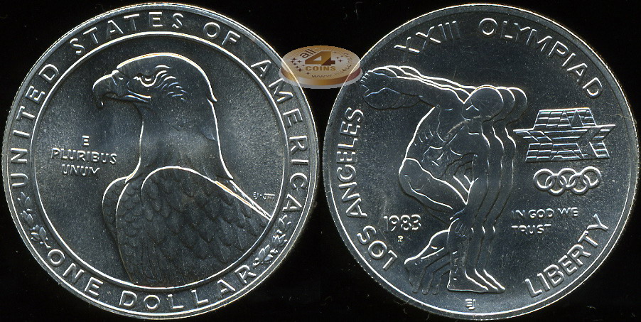 США. 1 доллар. 1983.P (Unc. Серебро)