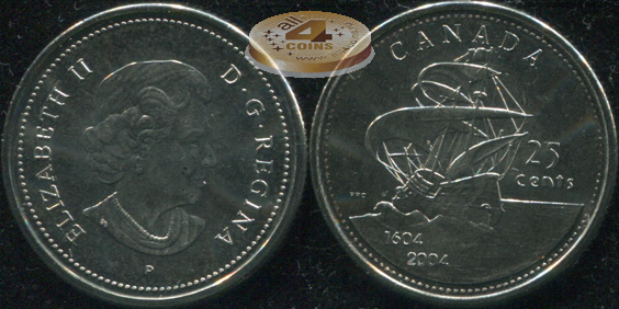 Канада. 25 центов. 2004 (Unc)