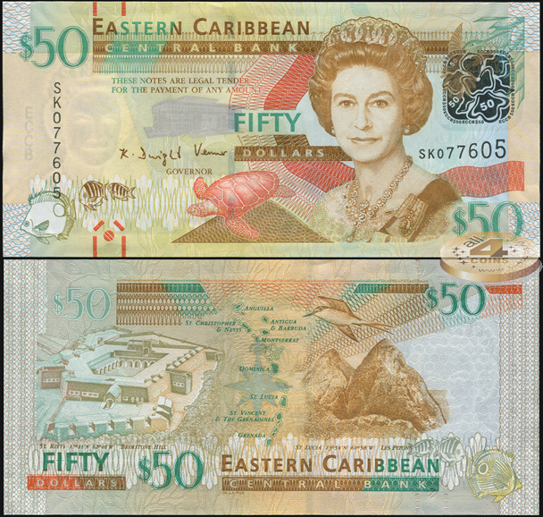 Восточный Карибы. 50 долларов (Unc) 2012