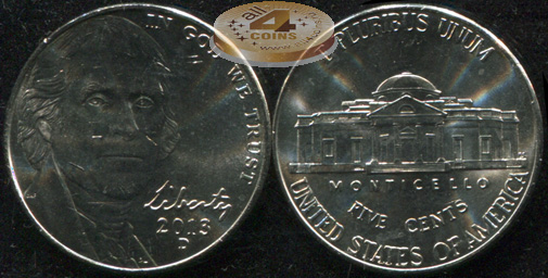США. 5 центов [Никель]. 2013.D (Unc)