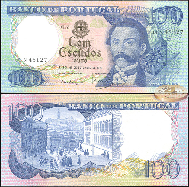 Португалия. 100 эскудо (Unc) 1978