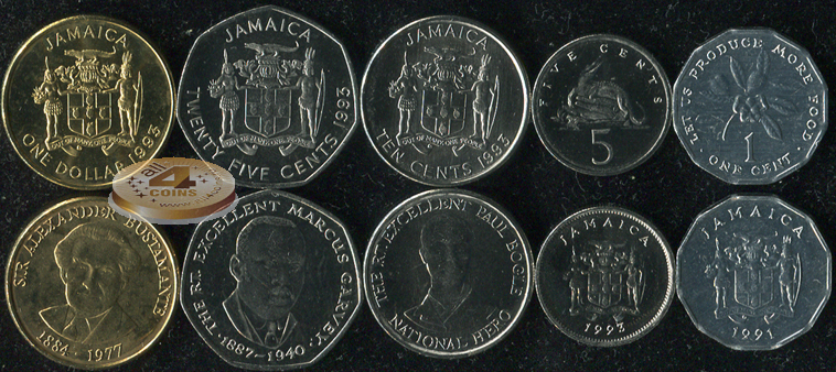 Ямайка. Набор №6 (5 монет) 1991-93