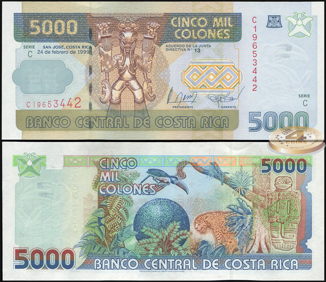 Коста-Рика. 5000 колонов (Unc) 1999