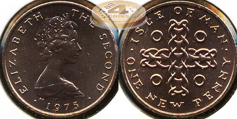 Остров Мэн. 1 новый пенни. 1975 (Unc)