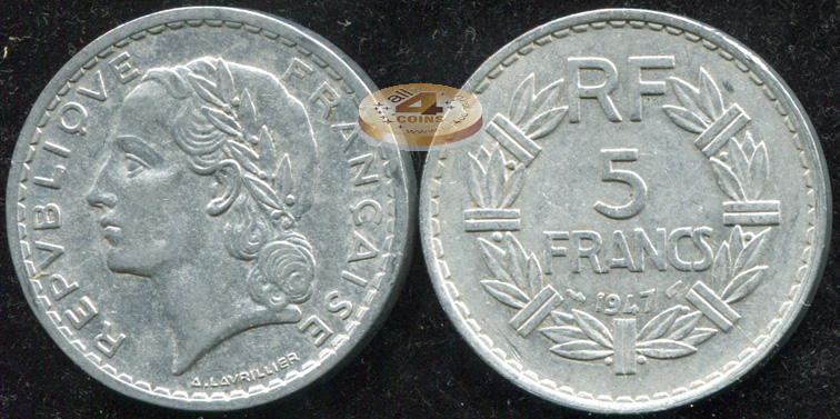 Франция. 5 франков. 1947(a) (XF)