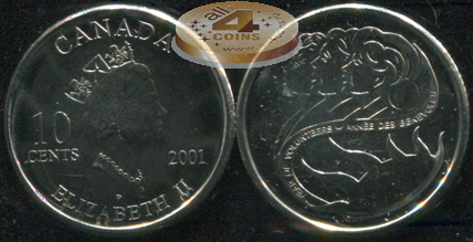 Канада. 10 центов. 2001 (Unc)