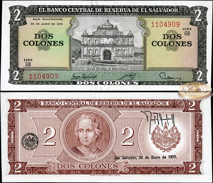Сальвадор. 2 колона (Serie GB) (Unc) 1977