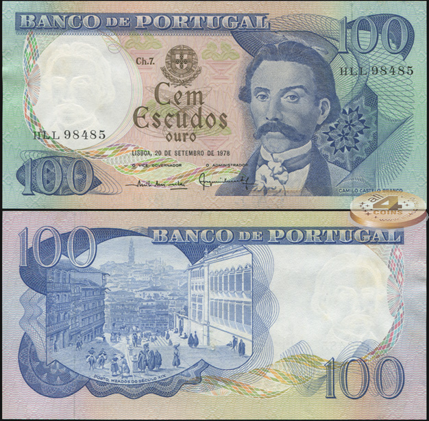 Португалия. 100 эскудо (Unc) 1978