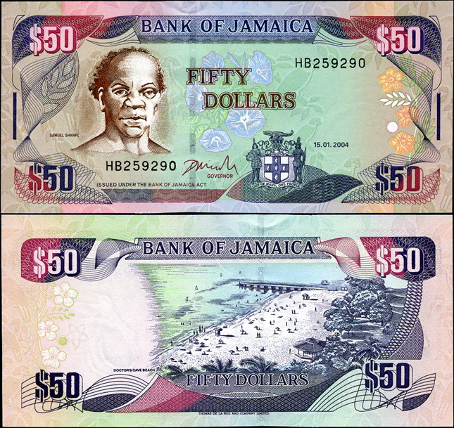 Ямайка. 50 долларов (Unc) 2004