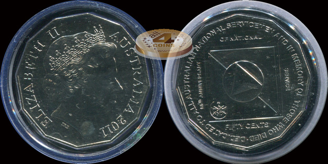 Австралия. 50 центов. 2011 (Unc. Карточка)