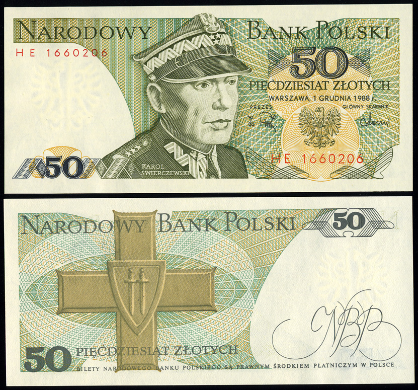 Польша. 50 злотых (Unc) 1988