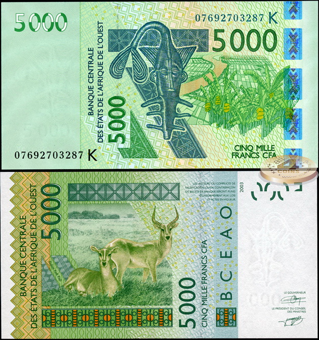 Сенегал (КФА Запад). 5000 франков (Unc) 2007