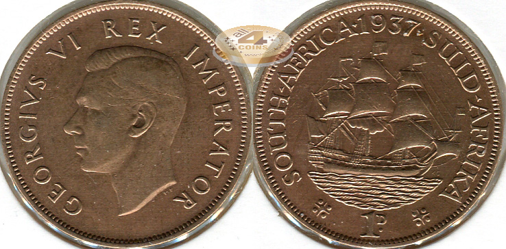 ЮАР. 1 пенни. 1937 (XF)