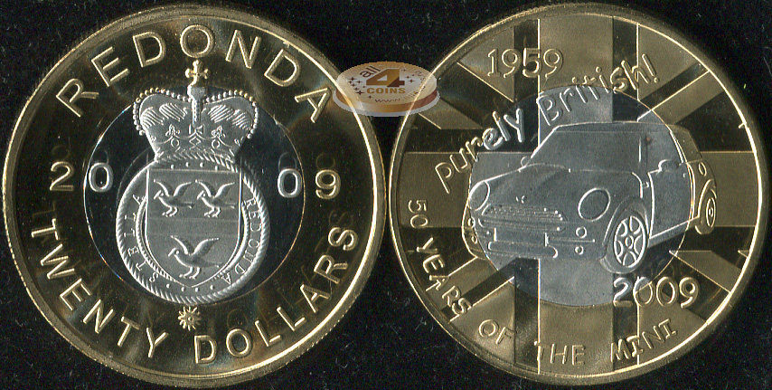 Редонда. 20 долларов. 2009 (Unc)