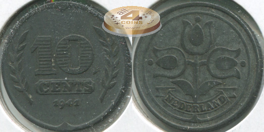 Нидерланды. Монета 10 центов. 1941 (KM#173. Unc)