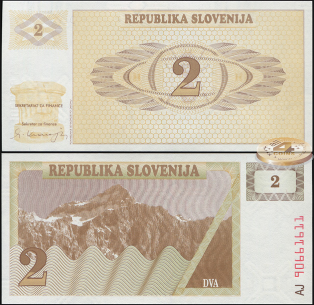 Словения. 2 толария (Unc) 1990