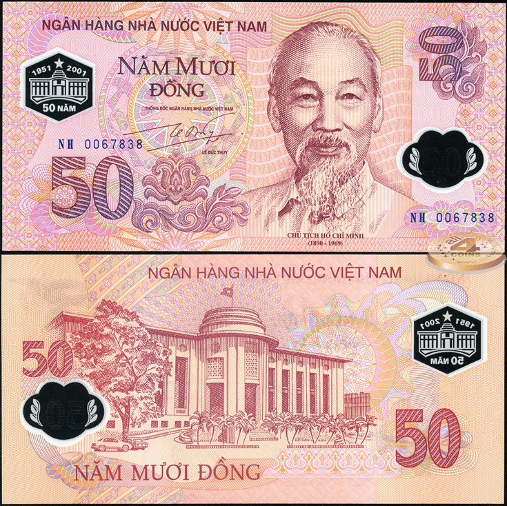 Вьетнам. 50 донг (Unc. Пластик) 2001