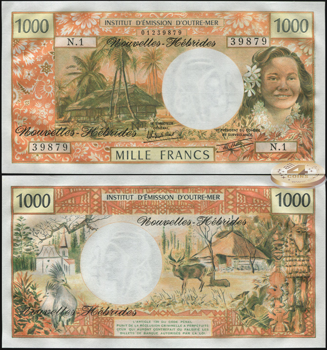 Новые Гебриды. 1000 франков (Unc) 1980