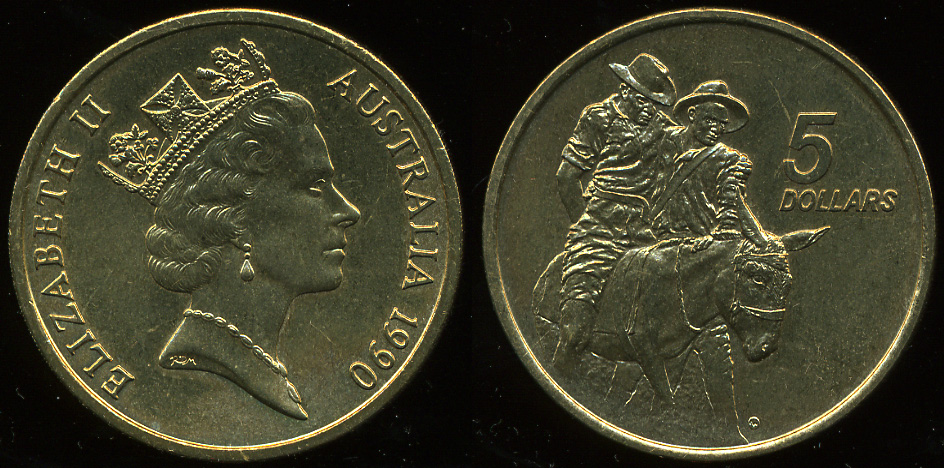 Австралия. 5 долларов. 1990 (Unc)