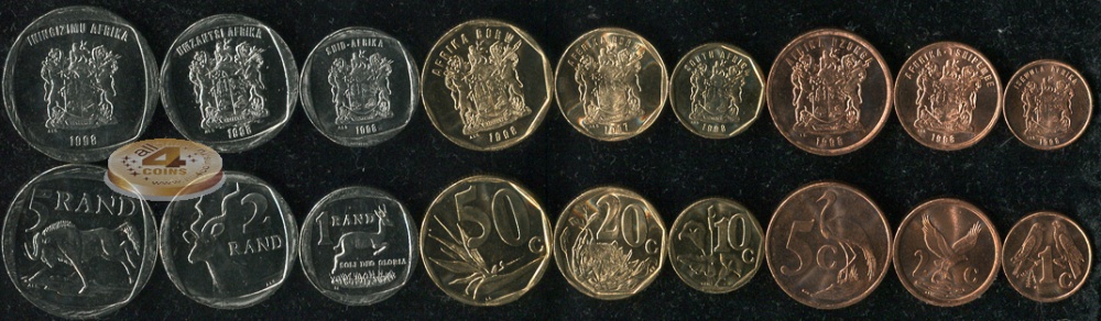 ЮАР. Набор №6 (9 монет) 1997-98