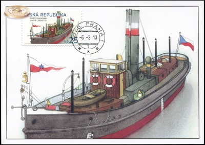 Чехия. 2013. Паровой буксир "Péčko" (Картмаксимум. M)