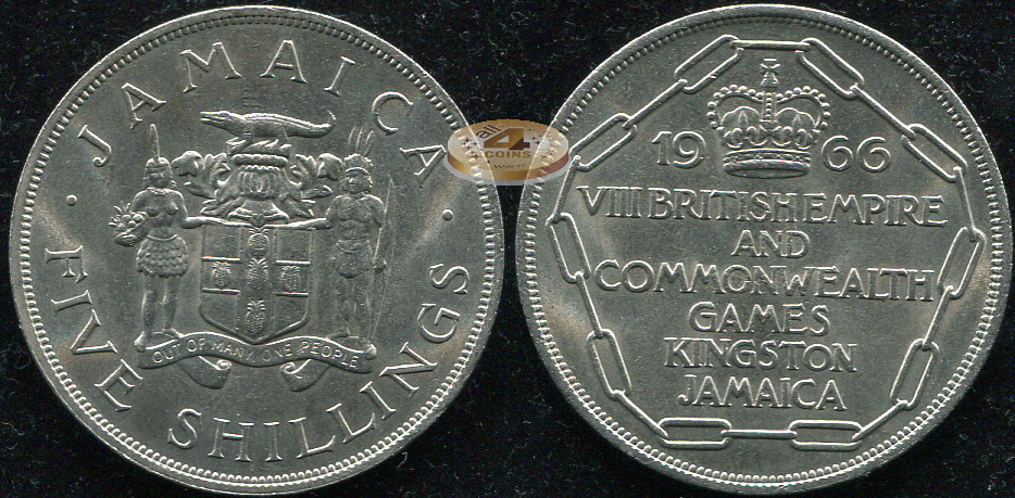Ямайка. 5 шиллингов. 1966 (Unc)