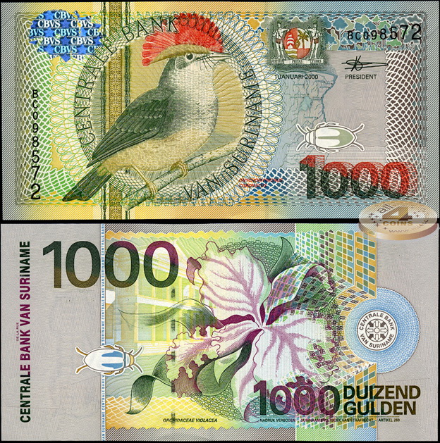 Суринам. 1000 гульденов (Unc) 2000