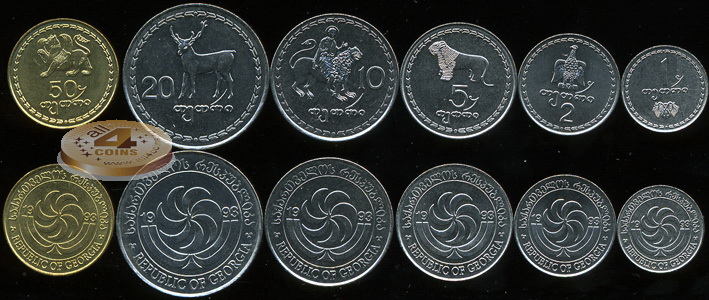 Грузия. Набор №2 (6 монет) 1993