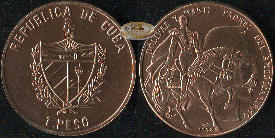 Куба. 1 песо. 1993 (Unc)
