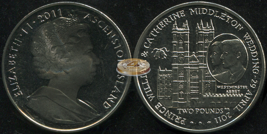 Остров Вознесения. 2 фунта. 2011 (Unc)